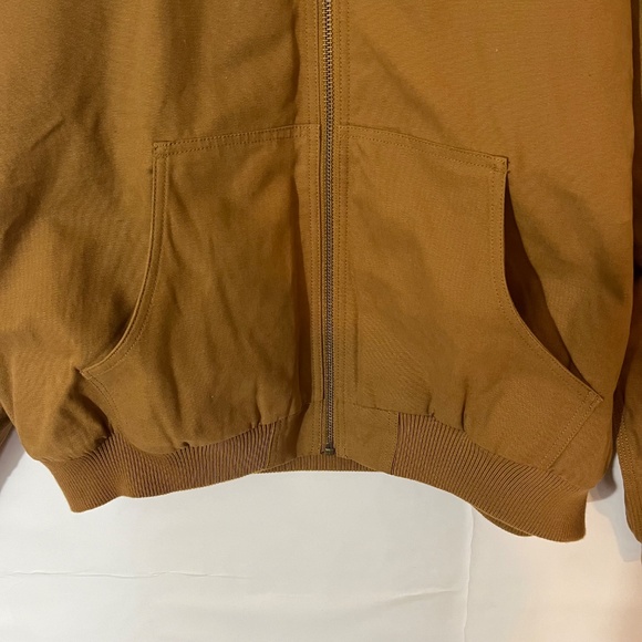 Woolrich Men's Cotton Canvas Flannel Lined Hooded Jacket - Brown Size XXL - Picture 8 of 12